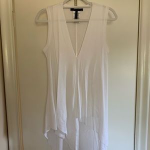 BCBG Flowy White Hi-Lo Tank